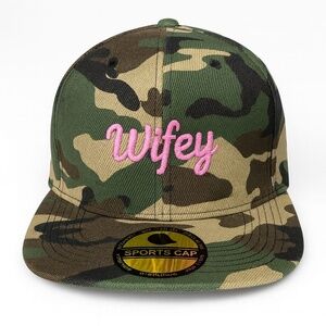 Wifey Camo Snapback Pink Embroidered Streetwear Baseball Cap Cute Trendy Army